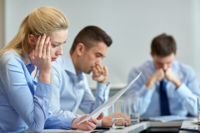 woman pain meeting